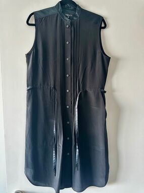 Rag & Bone Sarah Classic-Fit Plissé Silk Shirtdress - medium. New without tags.